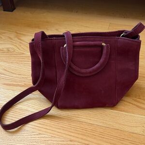 Madewell Burgundy Suede Crossbody Tote